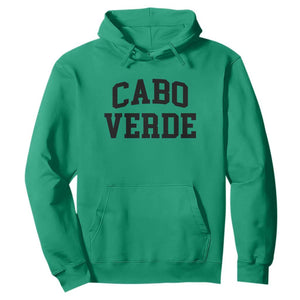 Cabo Verde Returns Home National Pride Varsity Style Hoodie Cape Verde Minimalist Text Graphic TS02 Irish Green Print Your Wear