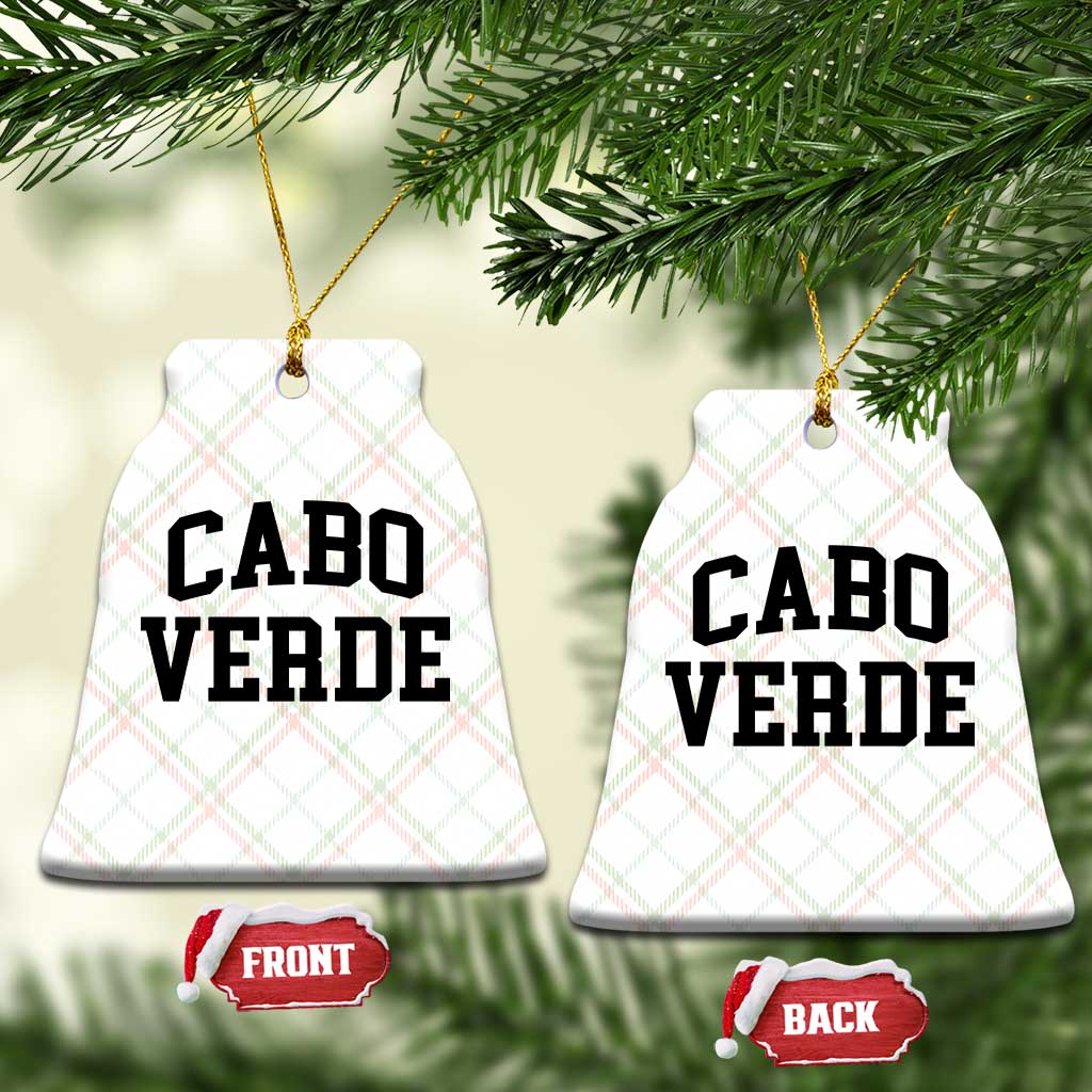 Cabo Verde Returns Home National Pride Varsity Style Ceramic Ornament Cape Verde Minimalist Text Graphic TS02 Print Your Wear