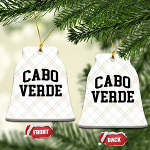 Cabo Verde Returns Home National Pride Varsity Style Ceramic Ornament Cape Verde Minimalist Text Graphic TS02 Print Your Wear