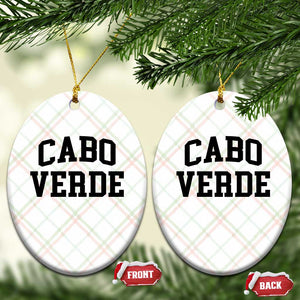 Cabo Verde Returns Home National Pride Varsity Style Ceramic Ornament Cape Verde Minimalist Text Graphic TS02 Print Your Wear