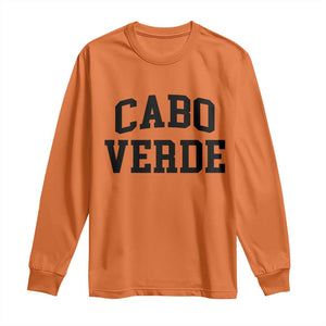 Cabo Verde Returns Home National Pride Varsity Style Long Sleeve Shirt Cape Verde Minimalist Text Graphic TS02 Orange Print Your Wear