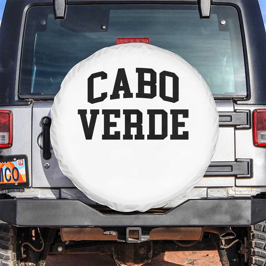 Cabo Verde Returns Home National Pride Varsity Style Spare Tire Cover Cape Verde Minimalist Text Graphic TS02 No hole White Print Your Wear