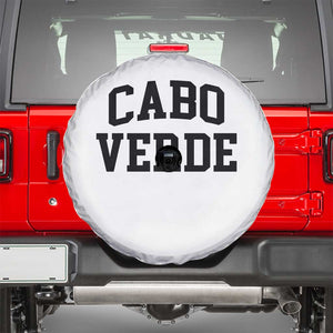 Cabo Verde Returns Home National Pride Varsity Style Spare Tire Cover Cape Verde Minimalist Text Graphic TS02 White Print Your Wear