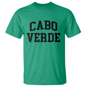 Cabo Verde Returns Home National Pride Varsity Style T Shirt Cape Verde Minimalist Text Graphic TS02 Irish Green Print Your Wear