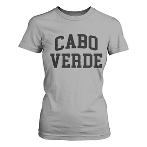 Cabo Verde Returns Home National Pride Varsity Style T Shirt For Women Cape Verde Minimalist Text Graphic TS02 Sport Gray Print Your Wear