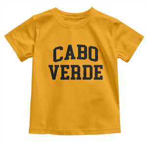 Cabo Verde Returns Home National Pride Varsity Style Toddler T Shirt Cape Verde Minimalist Text Graphic TS02 Gold Print Your Wear
