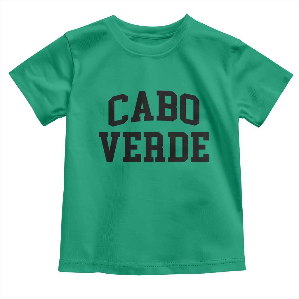 Cabo Verde Returns Home National Pride Varsity Style Toddler T Shirt Cape Verde Minimalist Text Graphic TS02 Irish Green Print Your Wear