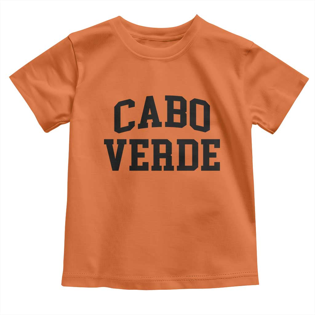 Cabo Verde Returns Home National Pride Varsity Style Toddler T Shirt Cape Verde Minimalist Text Graphic TS02 Orange Print Your Wear