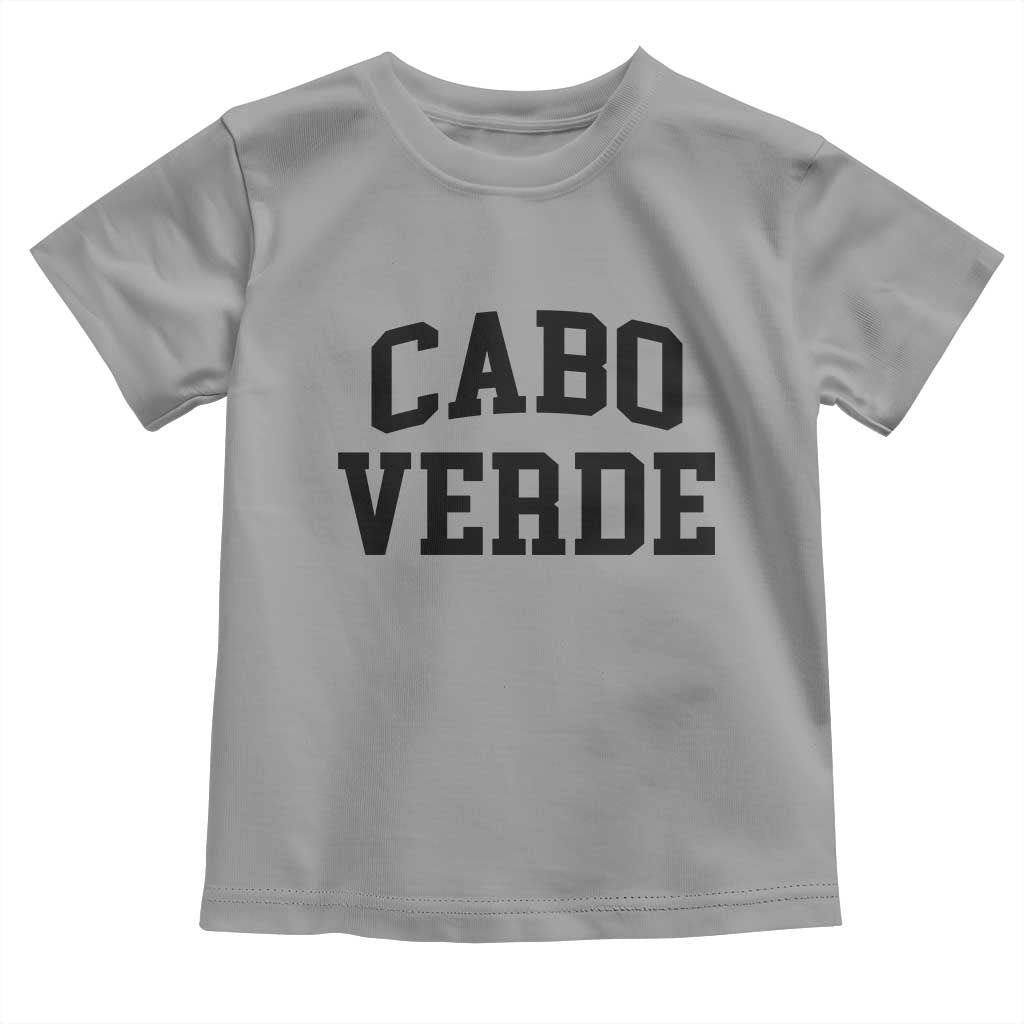 Cabo Verde Returns Home National Pride Varsity Style Toddler T Shirt Cape Verde Minimalist Text Graphic TS02 Sport Gray Print Your Wear
