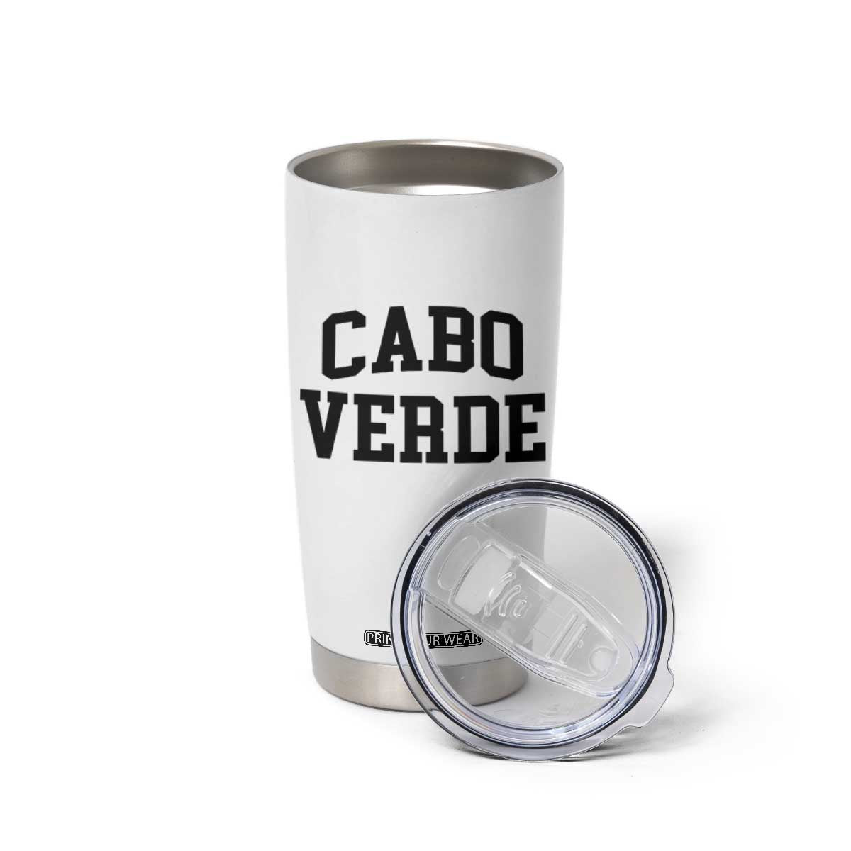 Cabo Verde Returns Home National Pride Varsity Style Tumbler Cup Cape Verde Minimalist Text Graphic TS02 Print Your Wear