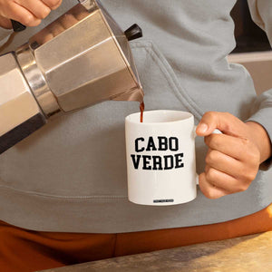 Cabo Verde Returns Home National Pride Varsity Style Coffee Mug Cape Verde Minimalist Text Graphic TS02 Print Your Wear
