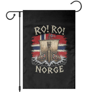Retro Norge Viking Longship Ro Ro Garden Flag Patriotic Norge Norwegian Flag Funny Rowing Support TS02 Black Print Your Wear