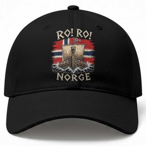 Retro Norge Viking Longship Ro Ro Baseball Cap Patriotic Norge Norwegian Flag Funny Rowing Support TS02 Print Your Wear