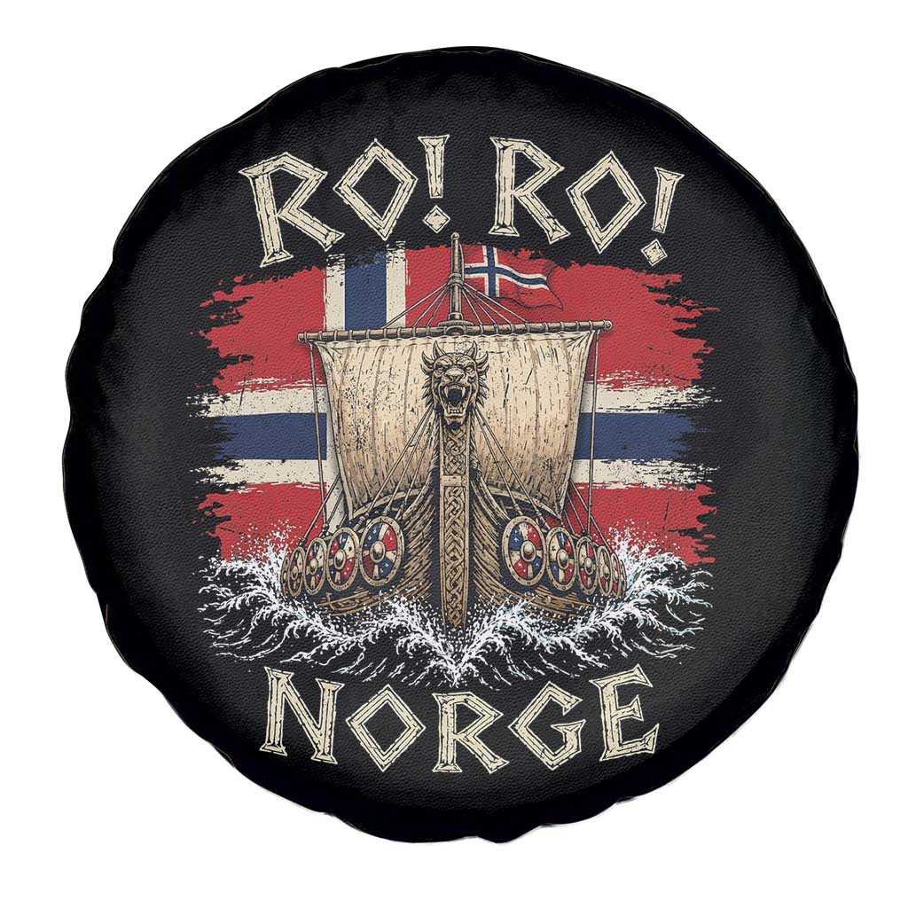 Retro Norge Viking Longship Ro Ro Spare Tire Cover Patriotic Norge Norwegian Flag Funny Rowing Support TS02 Print Your Wear