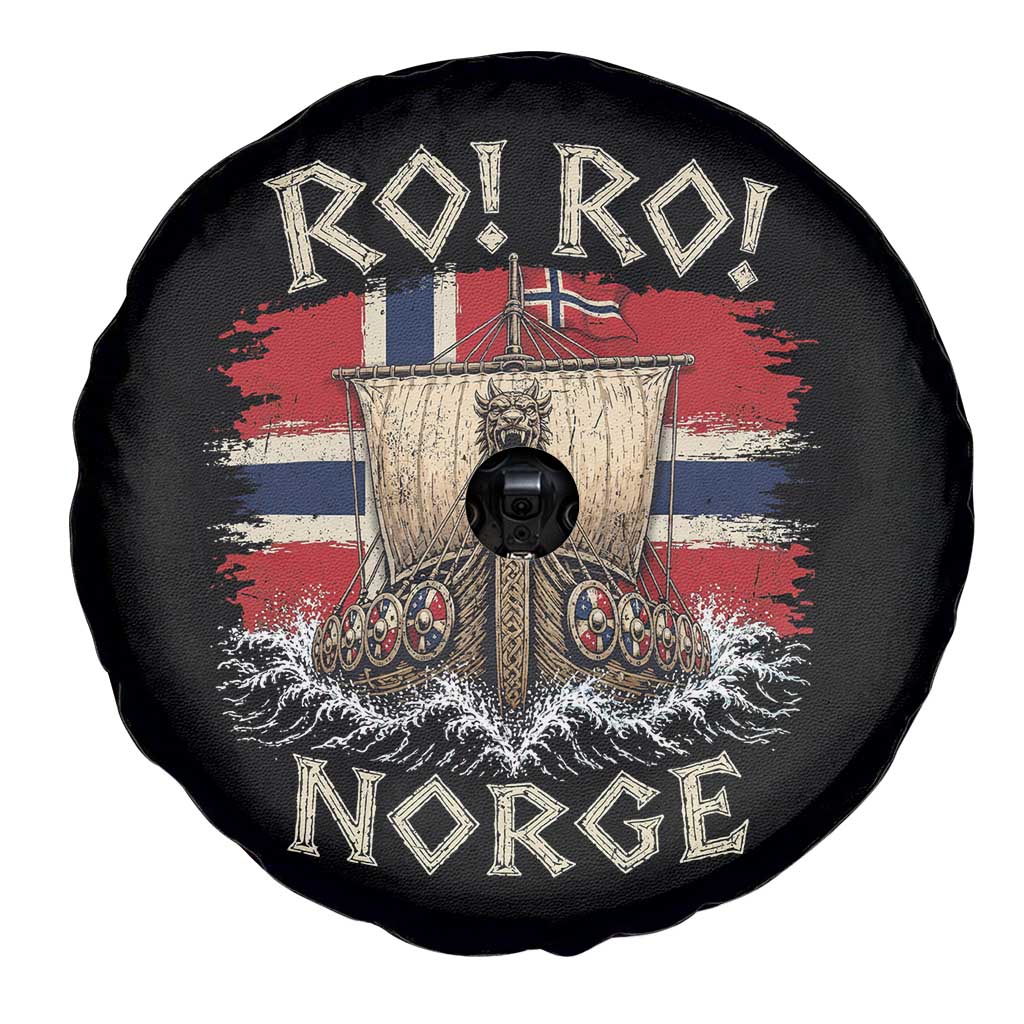 Retro Norge Viking Longship Ro Ro Spare Tire Cover Patriotic Norge Norwegian Flag Funny Rowing Support TS02 Print Your Wear