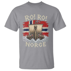 Retro Norge Viking Longship Ro Ro T Shirt Patriotic Norge Norwegian Flag Funny Rowing Support TS02 Sport Gray Print Your Wear