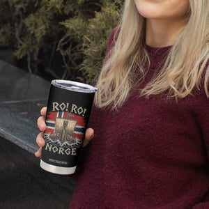 Retro Norge Viking Longship Ro Ro Tumbler Cup Patriotic Norge Norwegian Flag Funny Rowing Support TS02 Print Your Wear