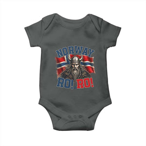 Fierce Norway Viking Warrior Ro Ro Baby Onesie Patriotic Norge Norwegian Flag Funny Rowing Support TS02 Dark Heather Print Your Wear