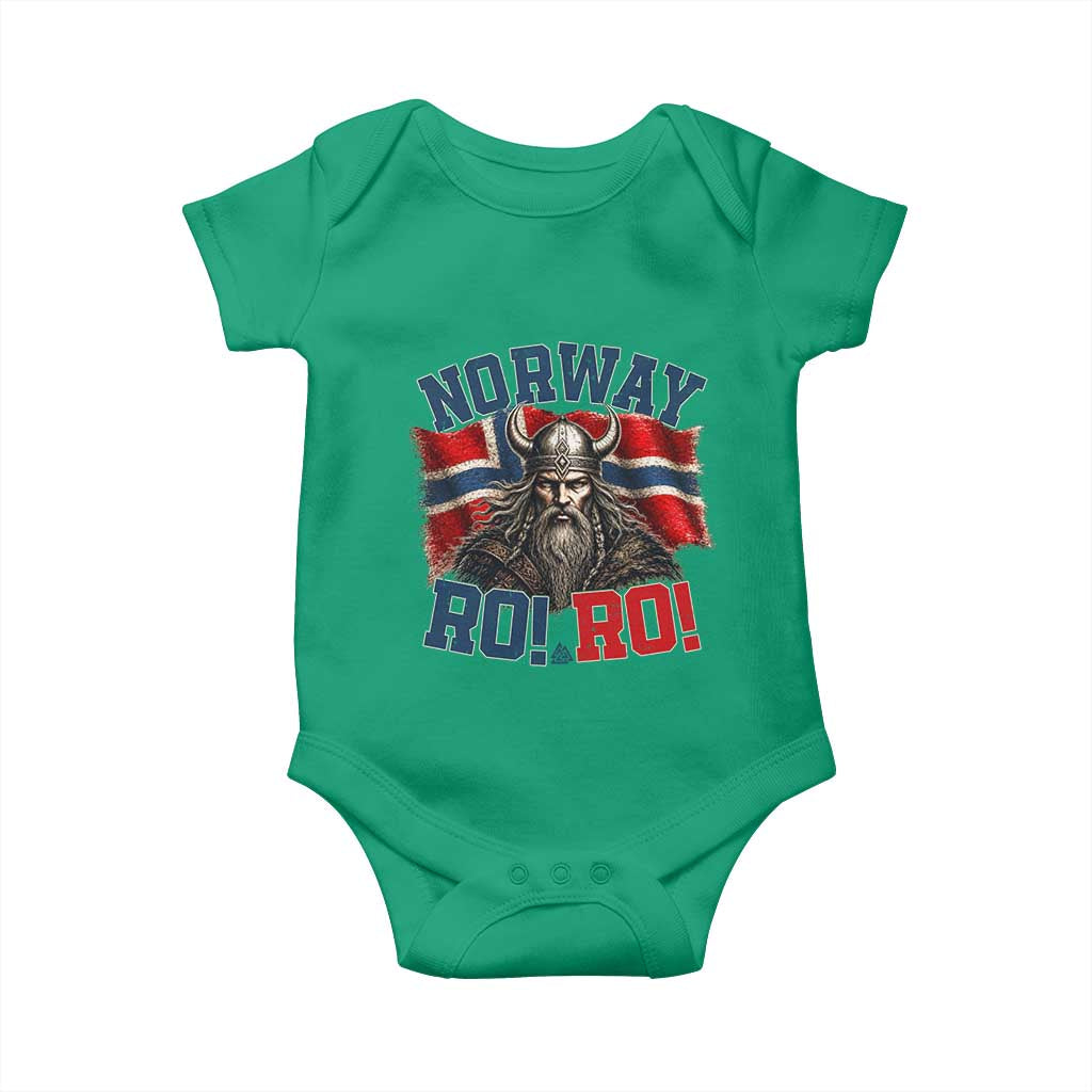 Fierce Norway Viking Warrior Ro Ro Baby Onesie Patriotic Norge Norwegian Flag Funny Rowing Support TS02 Irish Green Print Your Wear