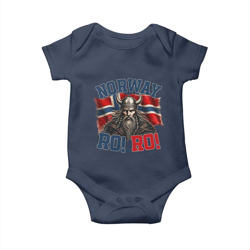 Fierce Norway Viking Warrior Ro Ro Baby Onesie Patriotic Norge Norwegian Flag Funny Rowing Support TS02 Navy Print Your Wear