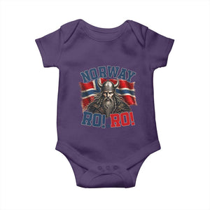 Fierce Norway Viking Warrior Ro Ro Baby Onesie Patriotic Norge Norwegian Flag Funny Rowing Support TS02 Purple Print Your Wear