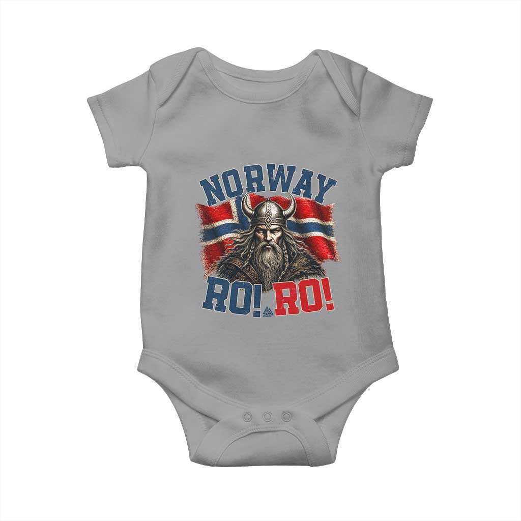 Fierce Norway Viking Warrior Ro Ro Baby Onesie Patriotic Norge Norwegian Flag Funny Rowing Support TS02 Sport Gray Print Your Wear