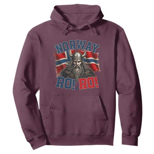 Fierce Norway Viking Warrior Ro Ro Hoodie Patriotic Norge Norwegian Flag Funny Rowing Support TS02 Maroon Print Your Wear