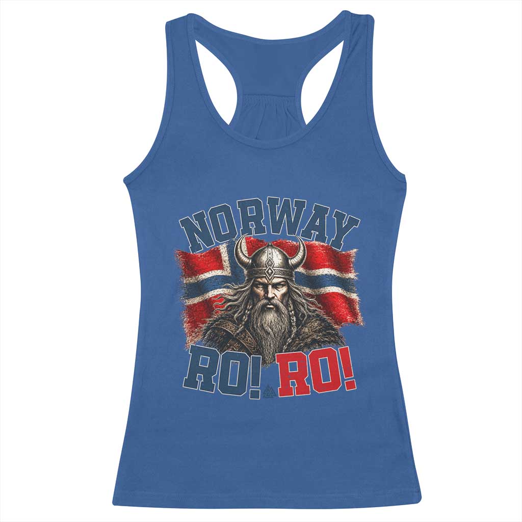 Fierce Norway Viking Warrior Ro Ro Racerback Tank Top Patriotic Norge Norwegian Flag Funny Rowing Support TS02 Royal Blue Print Your Wear