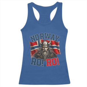 Fierce Norway Viking Warrior Ro Ro Racerback Tank Top Patriotic Norge Norwegian Flag Funny Rowing Support TS02 Royal Blue Print Your Wear