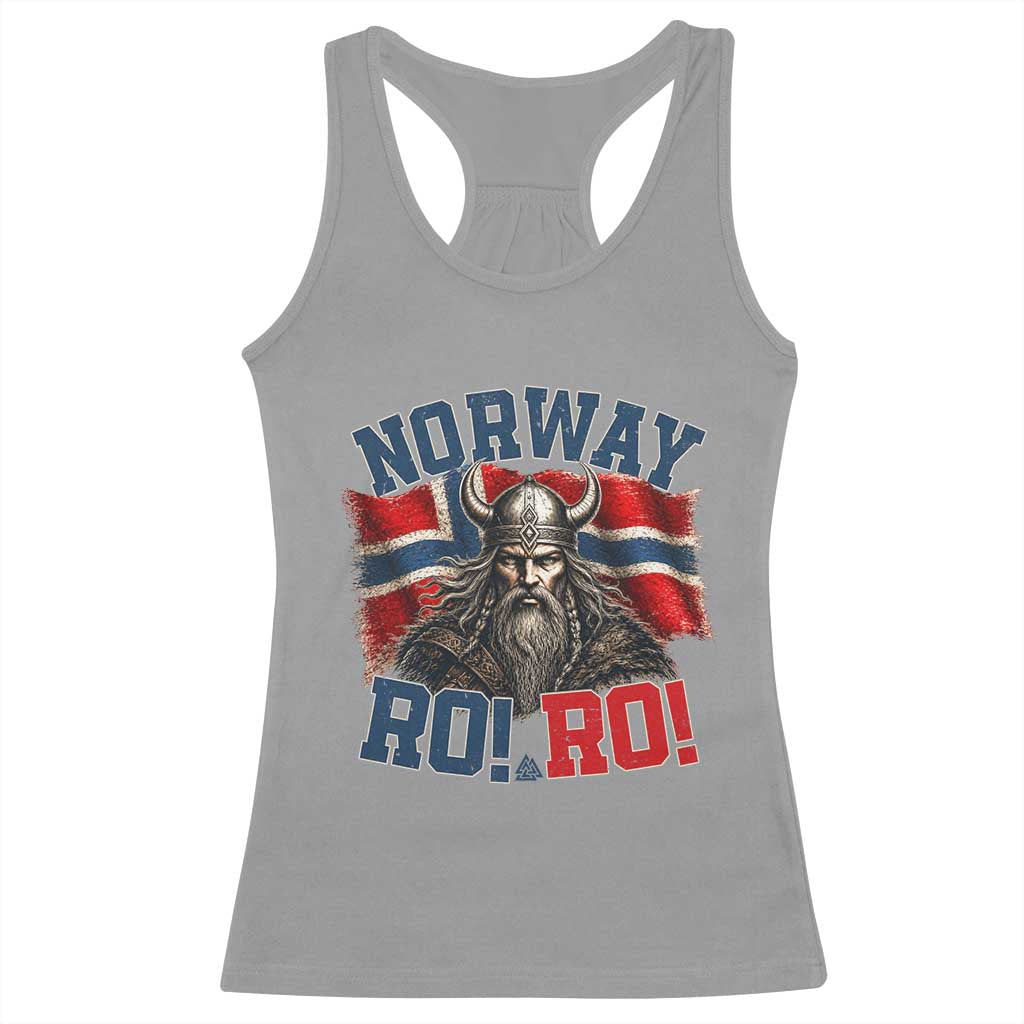 Fierce Norway Viking Warrior Ro Ro Racerback Tank Top Patriotic Norge Norwegian Flag Funny Rowing Support TS02 Sport Gray Print Your Wear