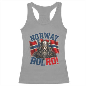 Fierce Norway Viking Warrior Ro Ro Racerback Tank Top Patriotic Norge Norwegian Flag Funny Rowing Support TS02 Sport Gray Print Your Wear