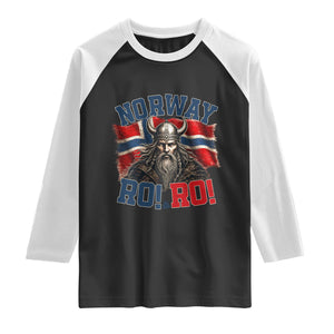 Fierce Norway Viking Warrior Ro Ro Raglan Shirt Patriotic Norge Norwegian Flag Funny Rowing Support TS02 Black White Print Your Wear