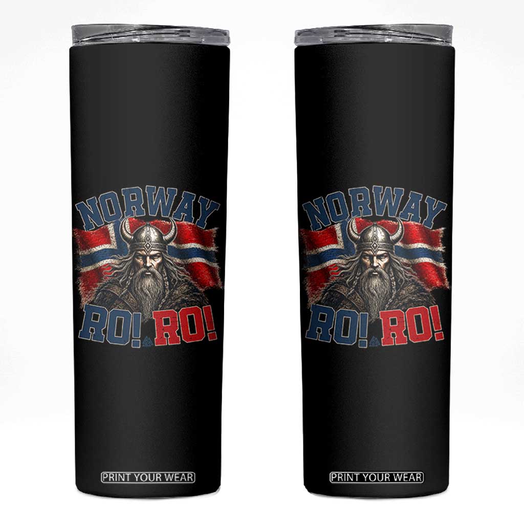 Fierce Norway Viking Warrior Ro Ro Skinny Tumbler Patriotic Norge Norwegian Flag Funny Rowing Support TS02 Black Print Your Wear