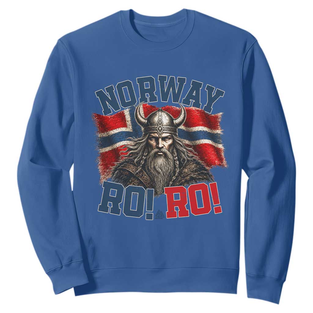 Fierce Norway Viking Warrior Ro Ro Sweatshirt Patriotic Norge Norwegian Flag Funny Rowing Support TS02 Royal Blue Print Your Wear