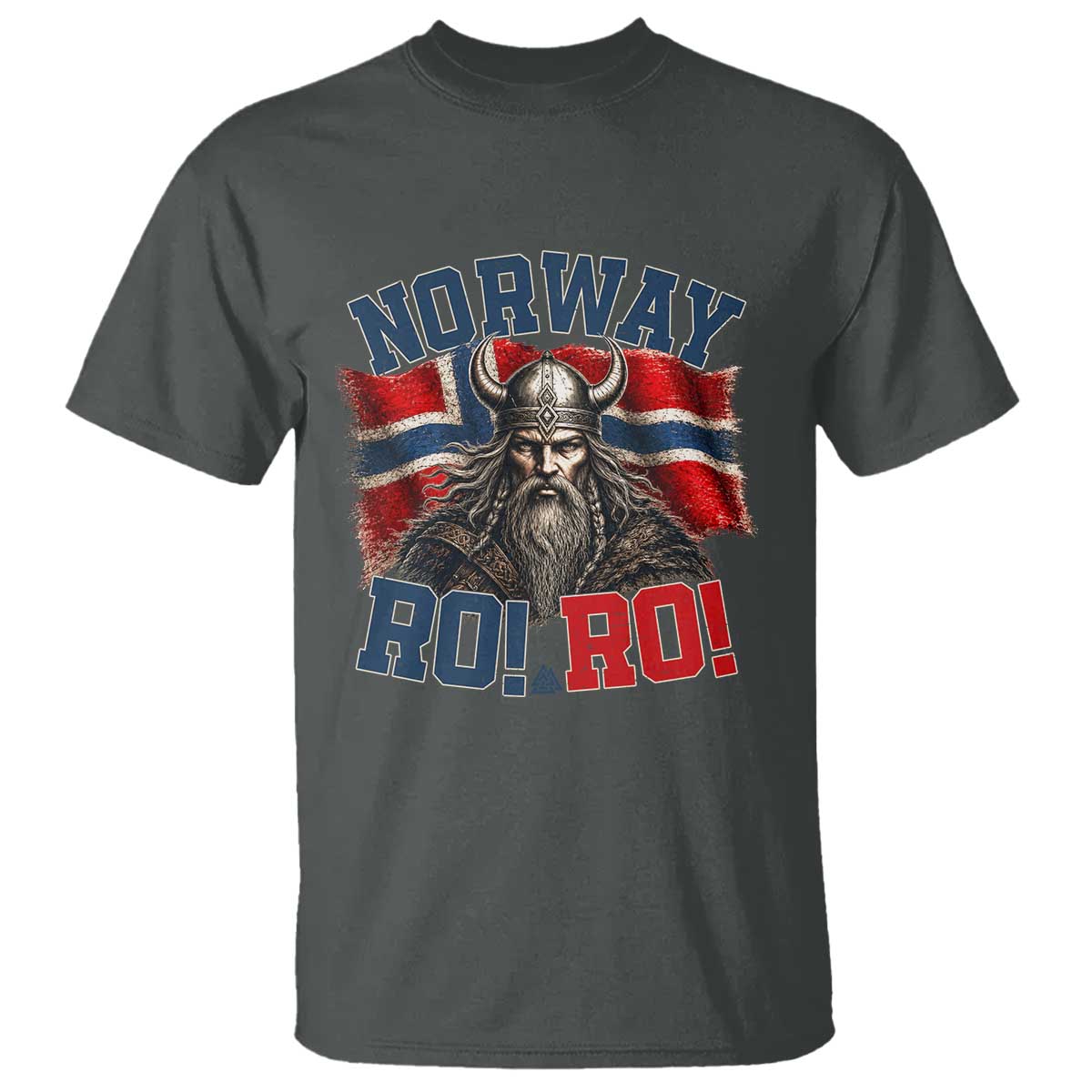 Fierce Norway Viking Warrior Ro Ro T Shirt Patriotic Norge Norwegian Flag Funny Rowing Support TS02 Dark Heather Print Your Wear