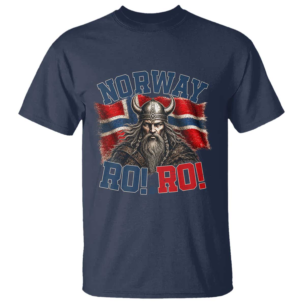 Fierce Norway Viking Warrior Ro Ro T Shirt Patriotic Norge Norwegian Flag Funny Rowing Support TS02 Navy Print Your Wear