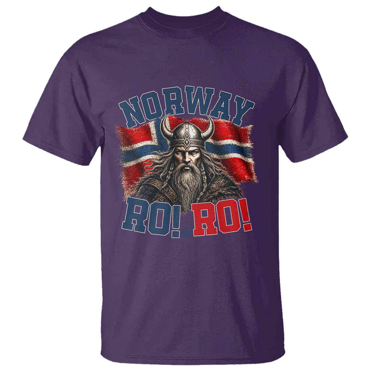 Fierce Norway Viking Warrior Ro Ro T Shirt Patriotic Norge Norwegian Flag Funny Rowing Support TS02 Purple Print Your Wear