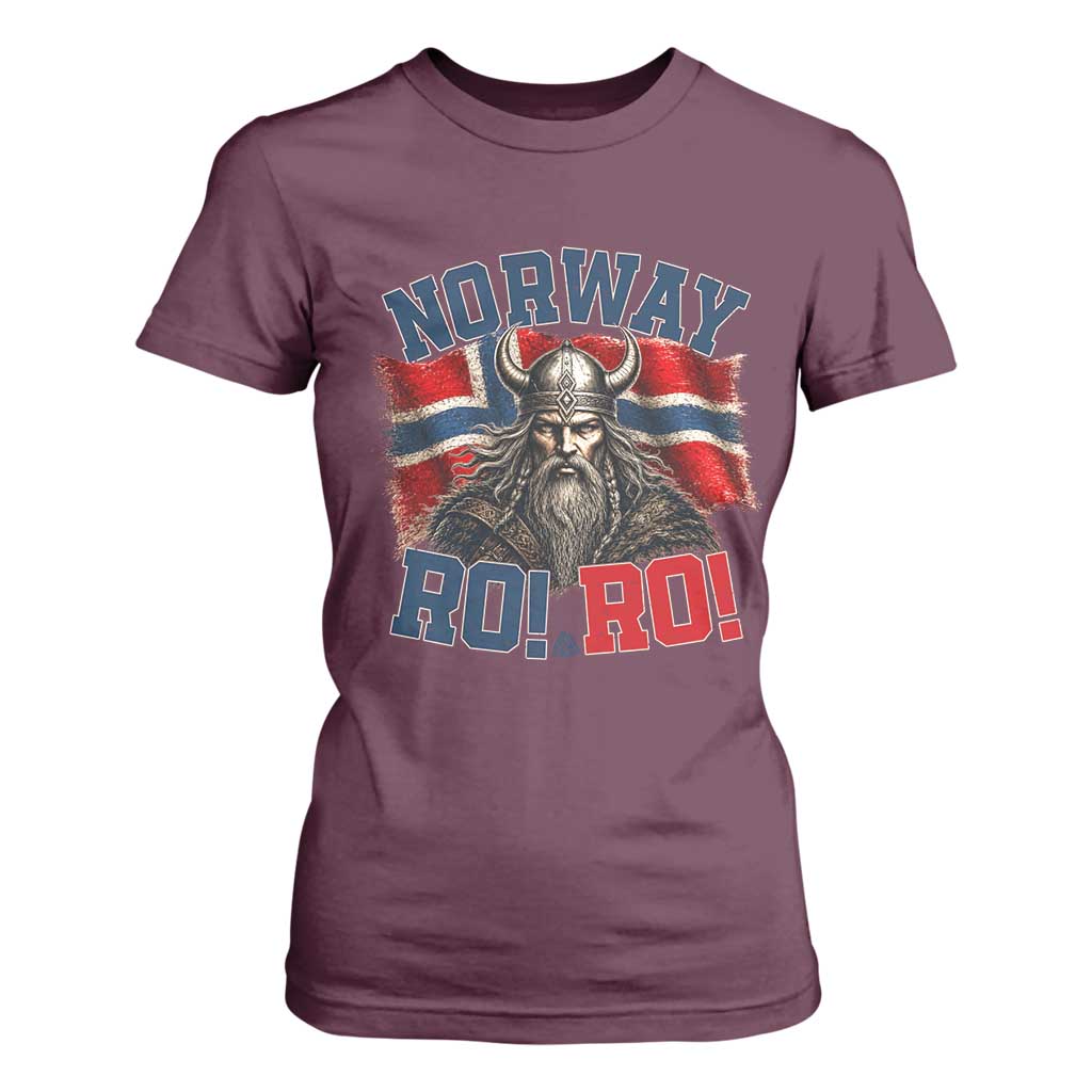 Fierce Norway Viking Warrior Ro Ro T Shirt For Women Patriotic Norge Norwegian Flag Funny Rowing Support TS02 Maroon Print Your Wear