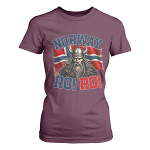 Fierce Norway Viking Warrior Ro Ro T Shirt For Women Patriotic Norge Norwegian Flag Funny Rowing Support TS02 Maroon Print Your Wear