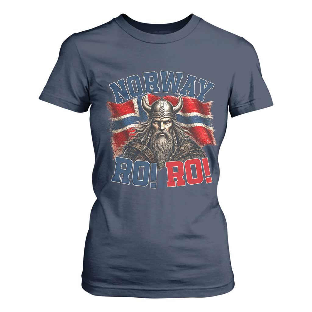 Fierce Norway Viking Warrior Ro Ro T Shirt For Women Patriotic Norge Norwegian Flag Funny Rowing Support TS02 Navy Print Your Wear