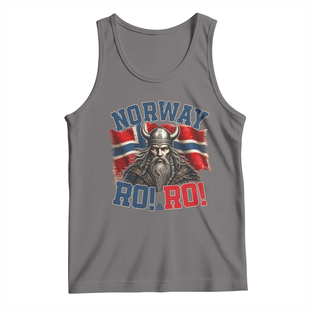 Fierce Norway Viking Warrior Ro Ro Tank Top Patriotic Norge Norwegian Flag Funny Rowing Support TS02 Deep Heather Print Your Wear