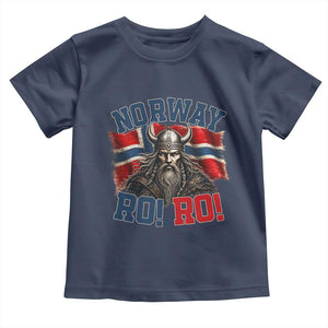 Fierce Norway Viking Warrior Ro Ro Toddler T Shirt Patriotic Norge Norwegian Flag Funny Rowing Support TS02 Navy Print Your Wear