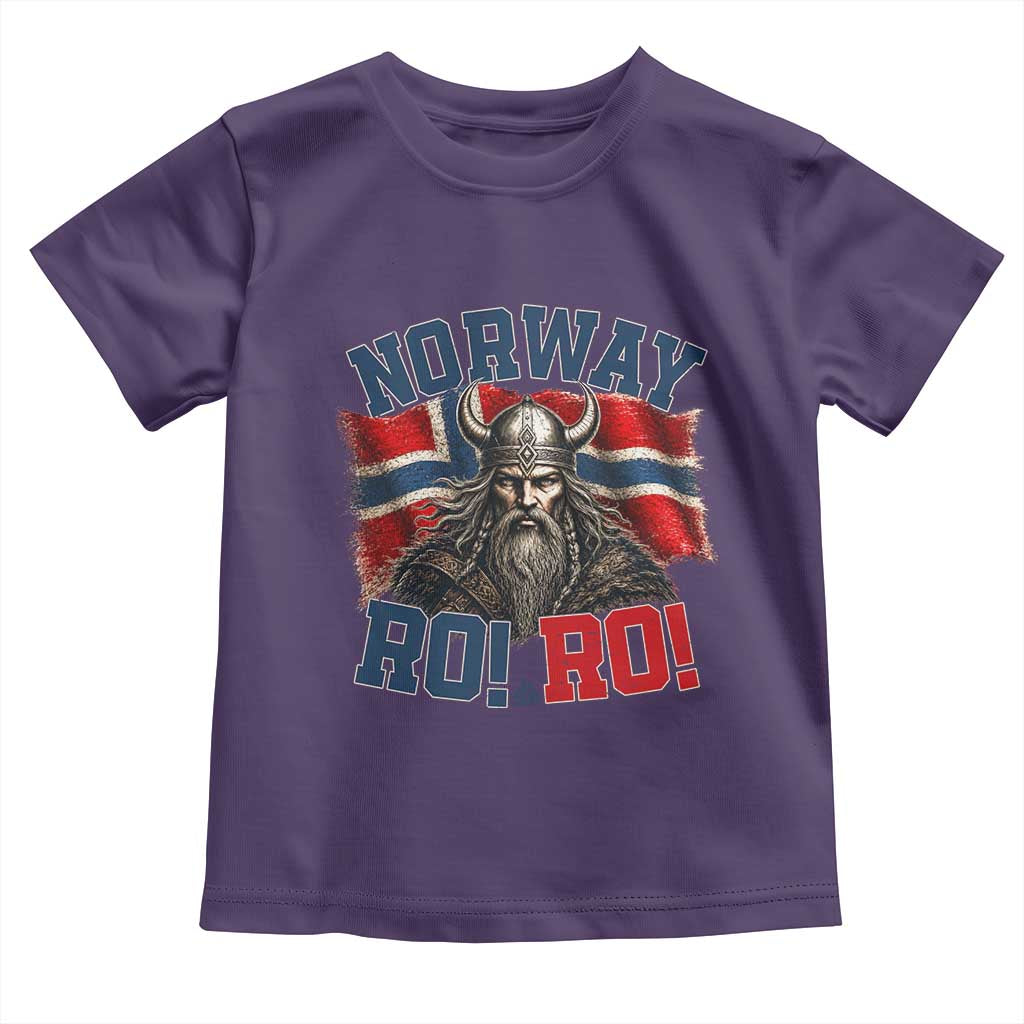Fierce Norway Viking Warrior Ro Ro Toddler T Shirt Patriotic Norge Norwegian Flag Funny Rowing Support TS02 Purple Print Your Wear