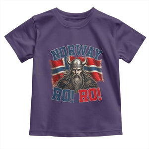 Fierce Norway Viking Warrior Ro Ro Toddler T Shirt Patriotic Norge Norwegian Flag Funny Rowing Support TS02 Purple Print Your Wear