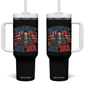 Fierce Norway Viking Warrior Ro Ro Tumbler With Handle Patriotic Norge Norwegian Flag Funny Rowing Support TS02 One Size: 40 oz Black Print Your Wear