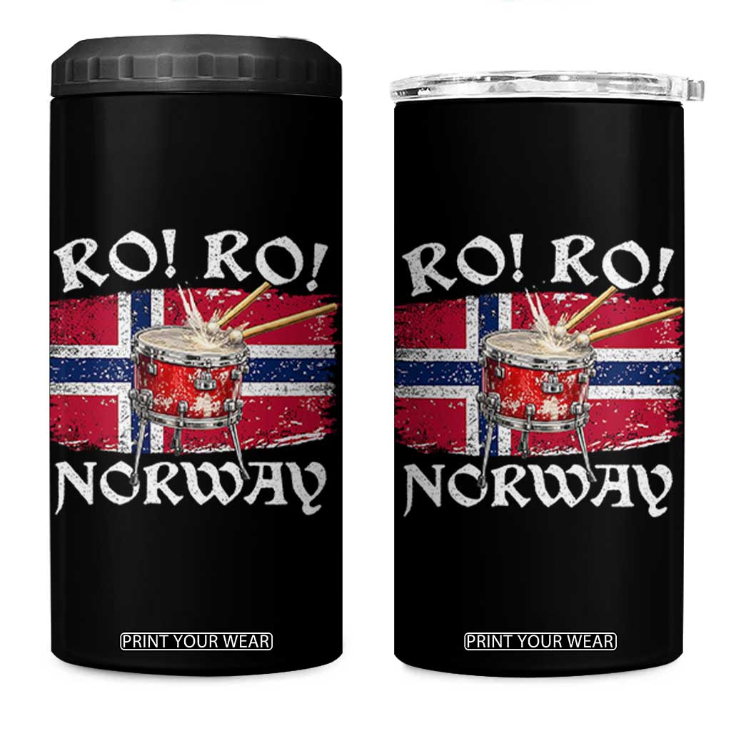 Funny Norway Drummer Ro Ro 4 in 1 Can Cooler Tumbler Patriotic Norge Norwegian Flag Rowing Support TS02 One Size: 16 oz Black Print Your Wear