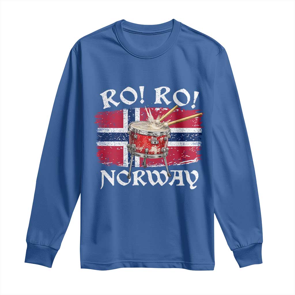 Funny Norway Drummer Ro Ro Long Sleeve Shirt Patriotic Norge Norwegian Flag Rowing Support TS02 Royal Blue Print Your Wear