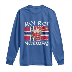 Funny Norway Drummer Ro Ro Long Sleeve Shirt Patriotic Norge Norwegian Flag Rowing Support TS02 Royal Blue Print Your Wear