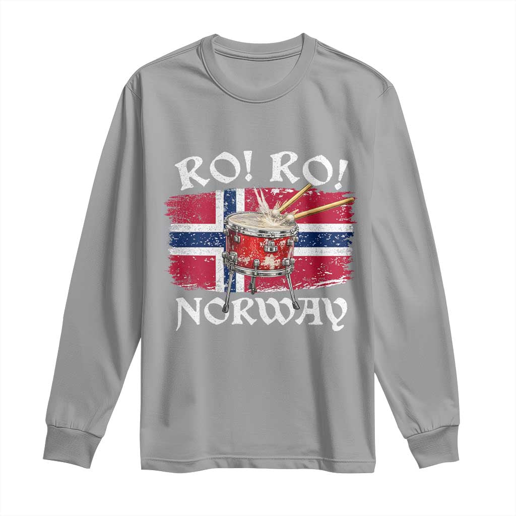 Funny Norway Drummer Ro Ro Long Sleeve Shirt Patriotic Norge Norwegian Flag Rowing Support TS02 Sport Gray Print Your Wear