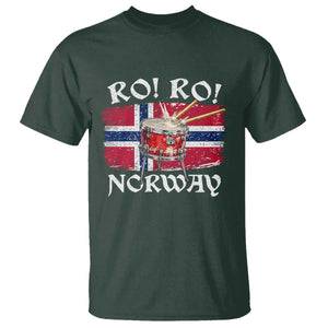 Funny Norway Drummer Ro Ro T Shirt Patriotic Norge Norwegian Flag Rowing Support TS02 Dark Forest Green Print Your Wear